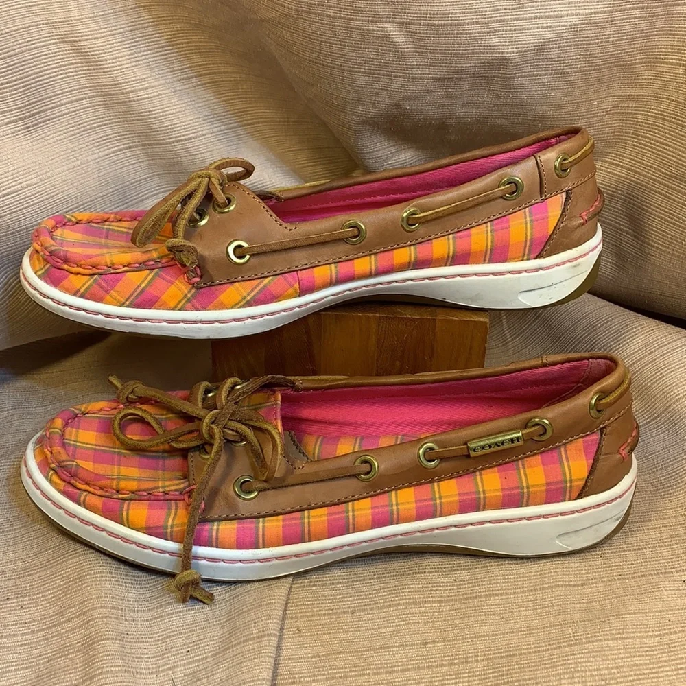 Coach almost NEW leather/canvas slide in loafers